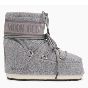 Moon Boot Icon Grey Felt Short Snow Boots 12.5-14US